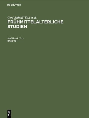 cover image of Frühmittelalterliche Studien. Band 13